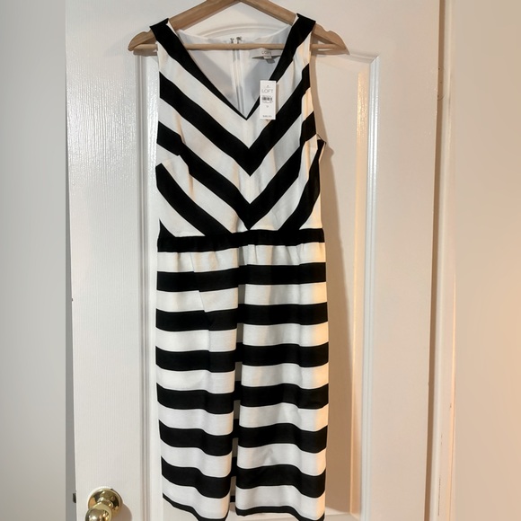 Ann Taylor Loft black and white sleeveless dress. Size 12. Never worn (with tag) - Picture 1 of 1